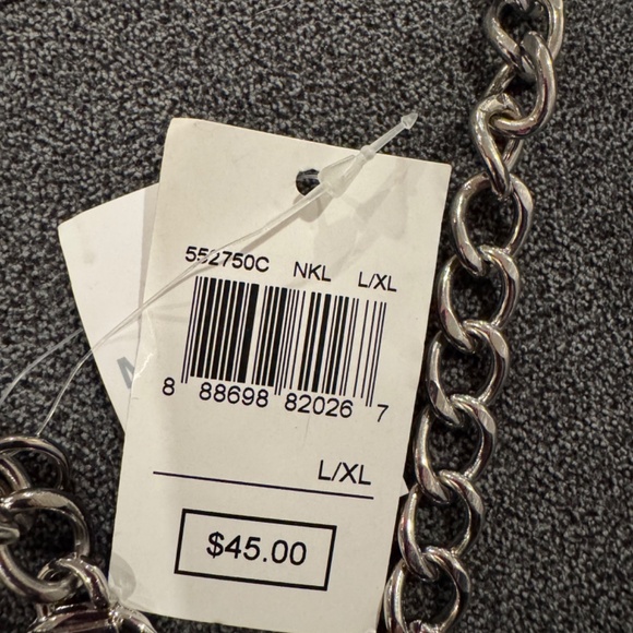 NWT Michael Kors Silvertone Metal Belt Chain L/XL